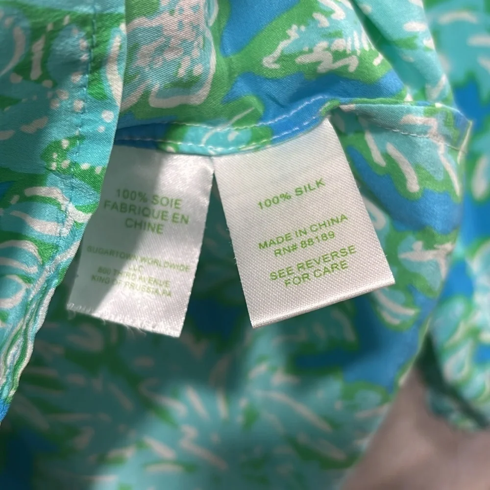 Lily Pulitzer Silk Elsa blouse size XXS - Picture 8 of 11